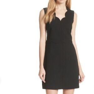 Ted Baker Black Scalloped Shift Dress – US 8 (UK 4) Elegant, Minimalist & Timele